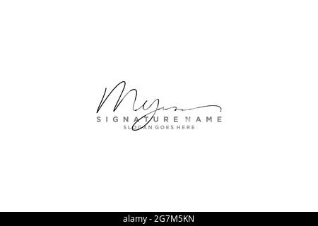 MY Letter Signature Logo Template elegant design logo Sign Symbol template vector icon Stock Vector
