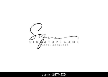 SQ Letter Signature Logo Template elegant design logo Sign Symbol template vector icon Stock Vector