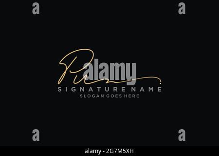 PU Letter Signature Logo Template elegant design logo Sign Symbol template vector icon Stock Vector