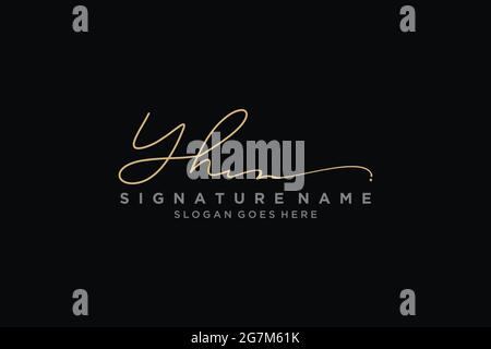 YH Letter Signature Logo Template elegant design logo Sign Symbol template vector icon Stock Vector