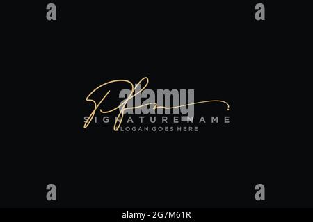 PF Letter Signature Logo Template elegant design logo Sign Symbol template vector icon Stock Vector
