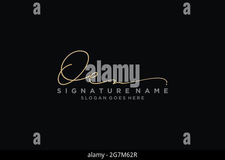 OE Letter Signature Logo Template elegant design logo Sign Symbol template vector icon Stock Vector