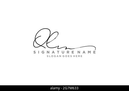 QL Letter Signature Logo Template elegant design logo Sign Symbol template vector icon Stock Vector