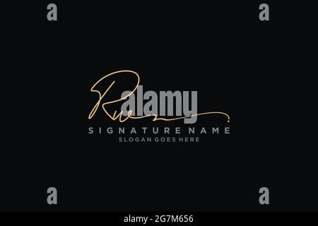 RW Letter Signature Logo Template elegant design logo Sign Symbol template vector icon Stock Vector
