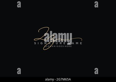 ZZ Letter Signature Logo Template elegant design logo Sign Symbol template vector icon Stock Vector
