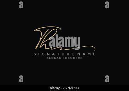 TH Letter Signature Logo Template elegant design logo Sign Symbol template vector icon Stock Vector