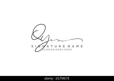 QY Letter Signature Logo Template elegant design logo Sign Symbol template vector icon Stock Vector