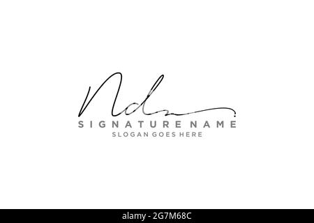 ND Letter Signature Logo Template elegant design logo Sign Symbol template vector icon Stock Vector