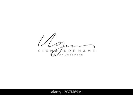 UG Letter Signature Logo Template elegant design logo Sign Symbol template vector icon Stock Vector