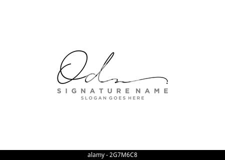 OD Letter Signature Logo Template elegant design logo Sign Symbol template vector icon Stock Vector