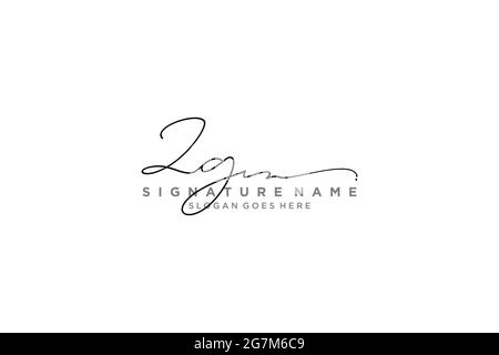 ZG Letter Signature Logo Template elegant design logo Sign Symbol template vector icon Stock Vector