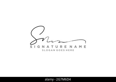 SN Letter Signature Logo Template elegant design logo Sign Symbol template vector icon Stock Vector