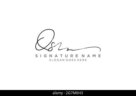 QS Letter Signature Logo Template elegant design logo Sign Symbol template vector icon Stock Vector