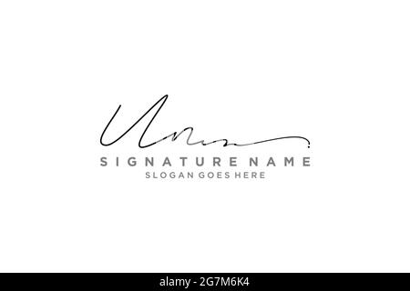 UN Letter Signature Logo Template elegant design logo Sign Symbol template vector icon Stock Vector