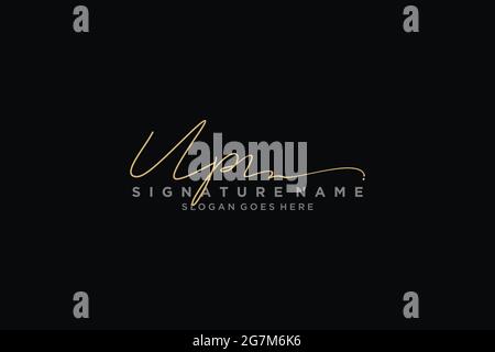 UP Letter Signature Logo Template elegant design logo Sign Symbol template vector icon Stock Vector