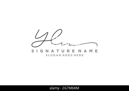 YL Letter Signature Logo Template elegant design logo Sign Symbol template vector icon Stock Vector