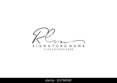 RL Letter Signature Logo Template elegant design logo Sign Symbol template vector icon Stock Vector