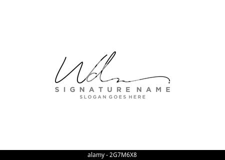 WD Letter Signature Logo Template elegant design logo Sign Symbol template vector icon Stock Vector