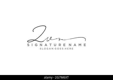 ZV Letter Signature Logo Template elegant design logo Sign Symbol template vector icon Stock Vector