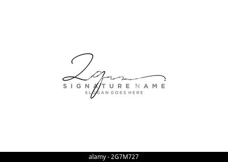 ZQ Letter Signature Logo Template elegant design logo Sign Symbol template vector icon Stock Vector