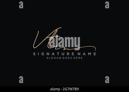 VT Letter Signature Logo Template elegant design logo Sign Symbol template vector icon Stock Vector