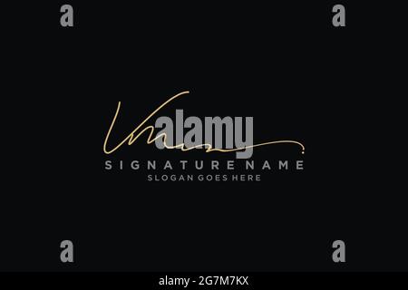 VM Letter Signature Logo Template elegant design logo Sign Symbol template vector icon Stock Vector