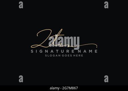 ZT Letter Signature Logo Template elegant design logo Sign Symbol template vector icon Stock Vector