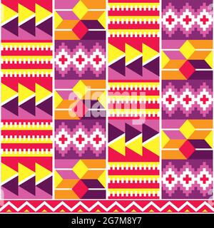 Ghana African Tribal Kente Cloth Style Vector Seamless Textile Pattern,  Geometric Nwentoma Design in Blue and Yellow Stock Vector - Illustration of  geometric, ethnic: 187895547