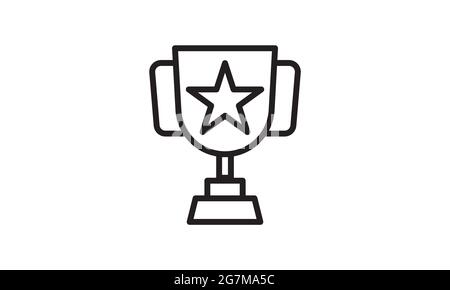 Winner trophy cup outline icon linear vector image Stock Vector