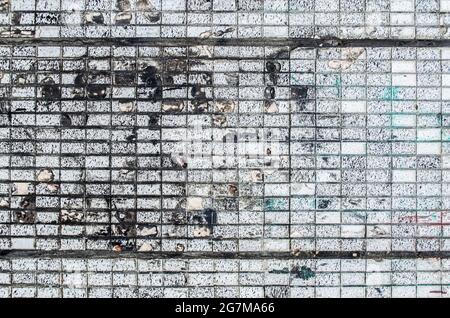 Texture mosaic rectangles monochrome grunge texture. Loft style photo element. Stock Photo