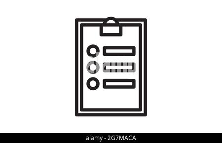 Checklist line icon clipboard symbol vector image Stock Vector