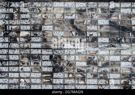 Texture mosaic rectangles monochrome grunge texture. Loft style photo element. Stock Photo