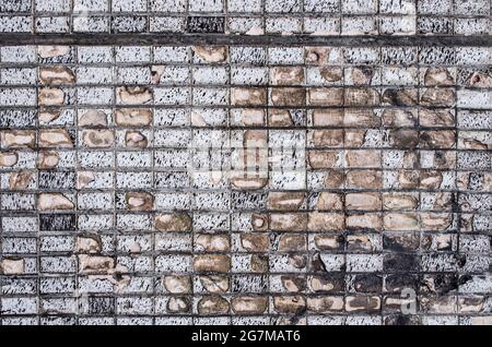 Texture mosaic rectangles monochrome grunge texture. Loft style photo element. Stock Photo