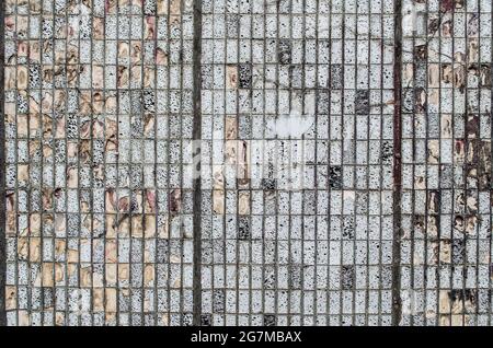 Texture mosaic rectangles monochrome grunge texture. Loft style photo element. Stock Photo