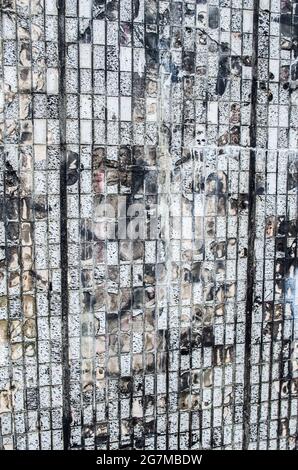 Texture mosaic rectangles monochrome grunge texture. Loft style photo element. Stock Photo