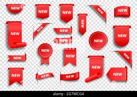 Sale Banners Labels Ribbon Price Tags Stickers Vector Red Discount