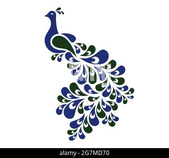 Wall Mantra Beautiful Peacock Bird Wall Sticker Stock Vector