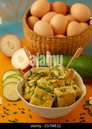 Zucchini omelet. Stock Photo