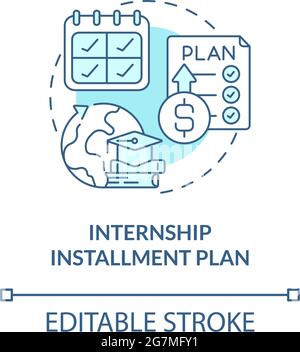 Internship installment plan concept icon Stock Vector