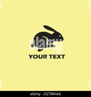 Rabbit Logo Template. Simple Design Retro Vector Illustration Stock Vector