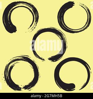 Enso Zen Brush Set. Vector Illustration Stock Vector Image & Art - Alamy