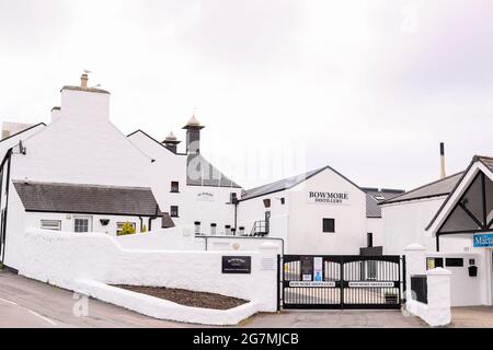 Bowmore Whisky Distillery in the town of Bowmore on the Isle of Islay of the west coast of Scotland.