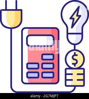 Energy price rebates RGB color icon Stock Vector