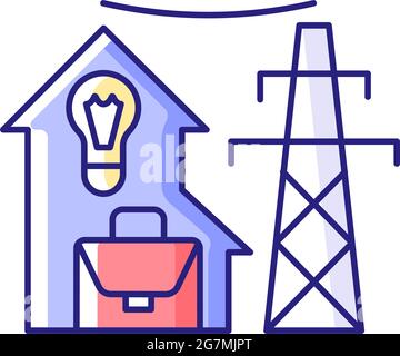 Electric utility RGB color icon Stock Vector