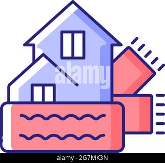 Weatherization RGB color icon Stock Vector