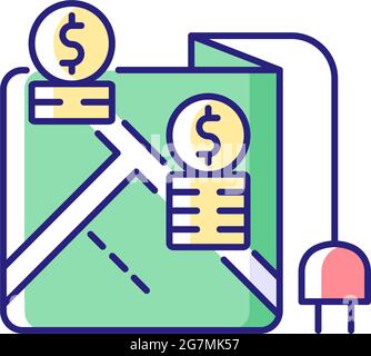 Pricing by locality RGB color icon Stock Vector