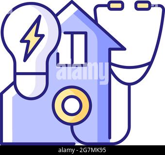 Energy audit RGB color icon Stock Vector