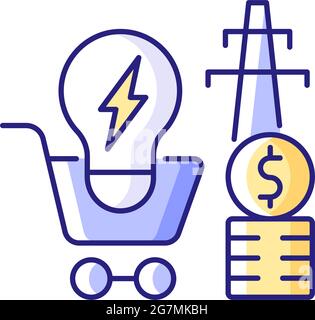 Electricity demand RGB color icon Stock Vector