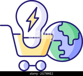Global energy markets RGB color icon Stock Vector