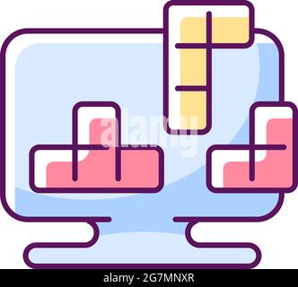 Puzzles RGB color icon Stock Vector